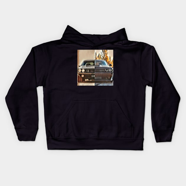 Evolution Dodge Challenger Kids Hoodie by d1a2n3i4l5